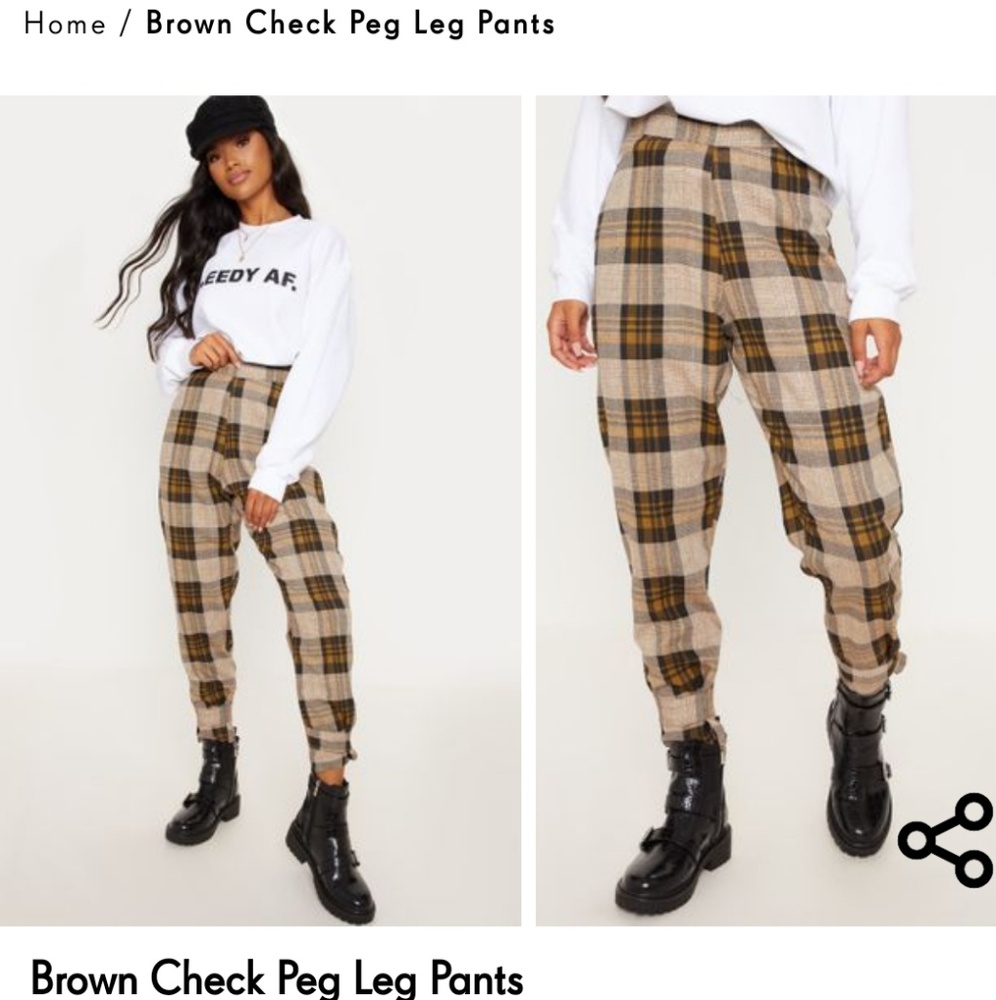 PLT Brown Plaid Pants!
